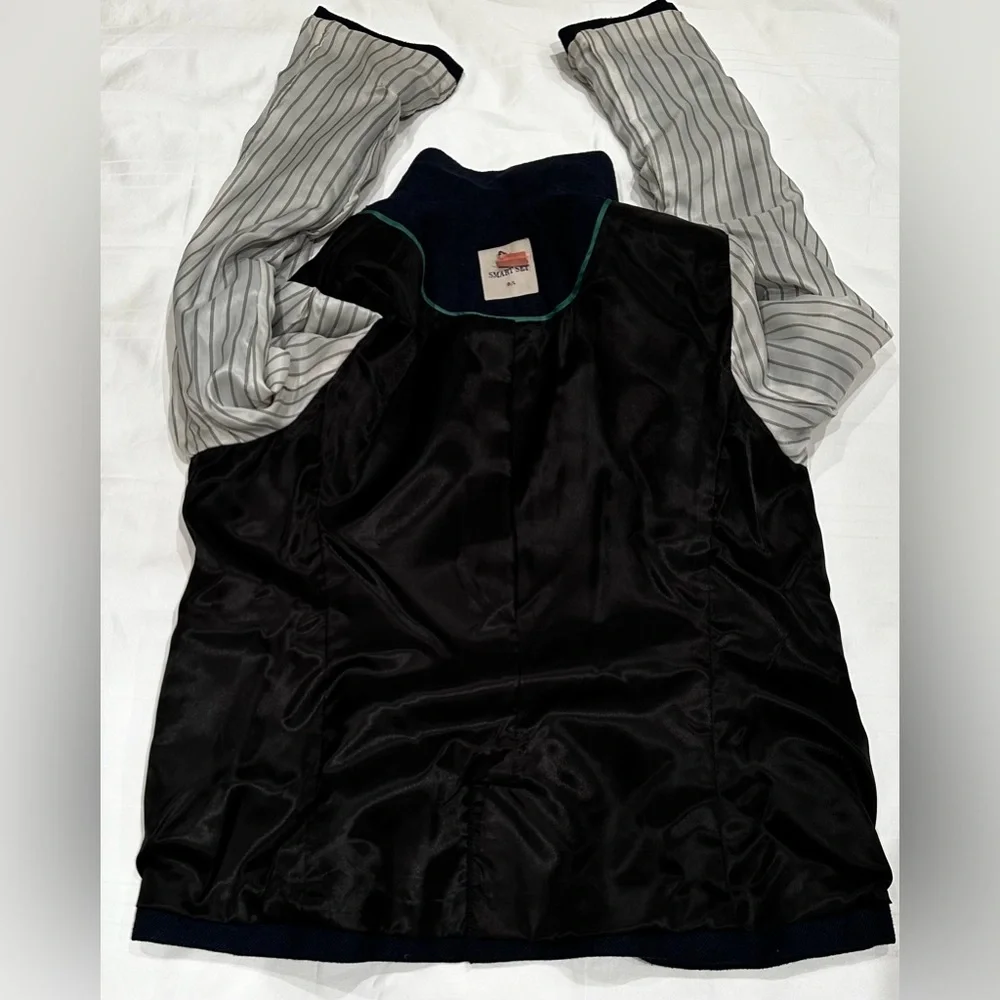 Smart Set Classic Single Breasted Wool/polyester Blend Herringbone Blazer Women - Picture 7 of 14